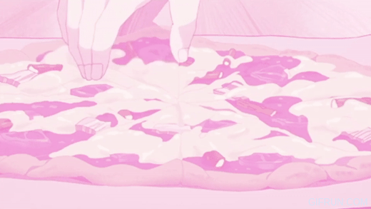 pink anime gif food